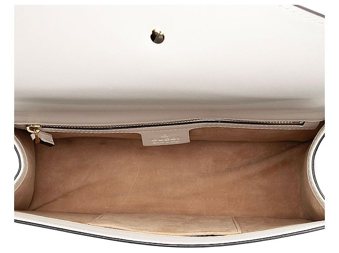 Borsa a tracolla piccola Gucci Leather Sylvie Bianco - vista 7