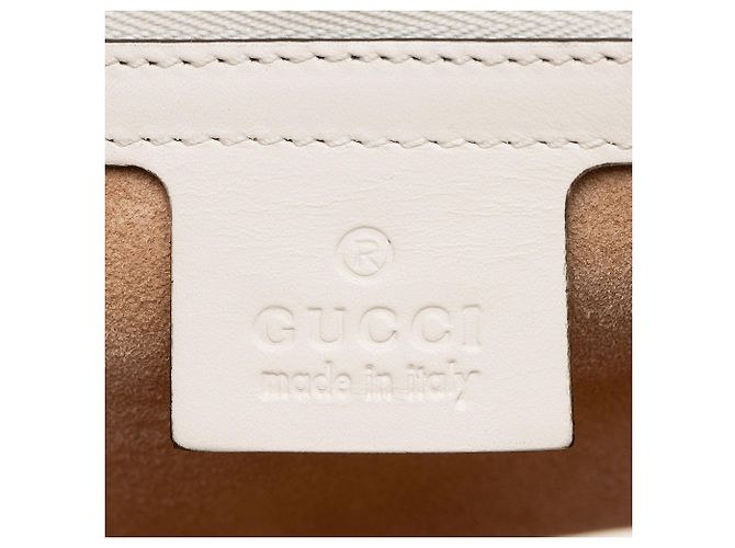 Borsa a tracolla piccola Gucci Leather Sylvie Bianco - vista 8