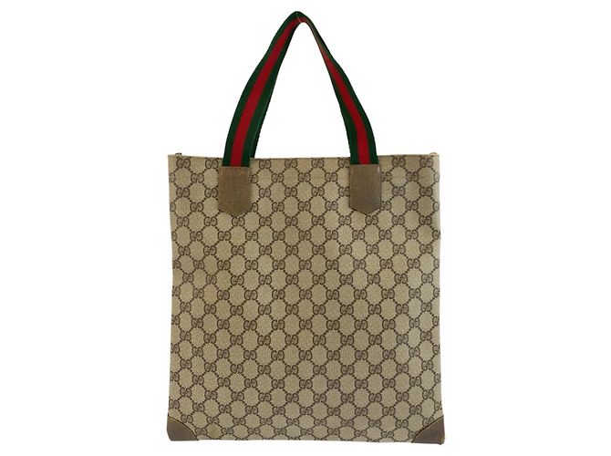 Borsa Tote Gucci GG Supreme Sherry Line Marrone Beige - vista 2