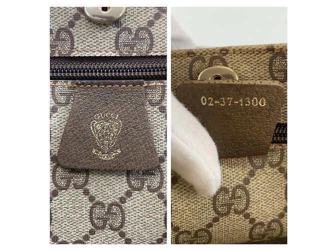 Borsa Tote Gucci GG Supreme Sherry Line Marrone Beige - vista 3