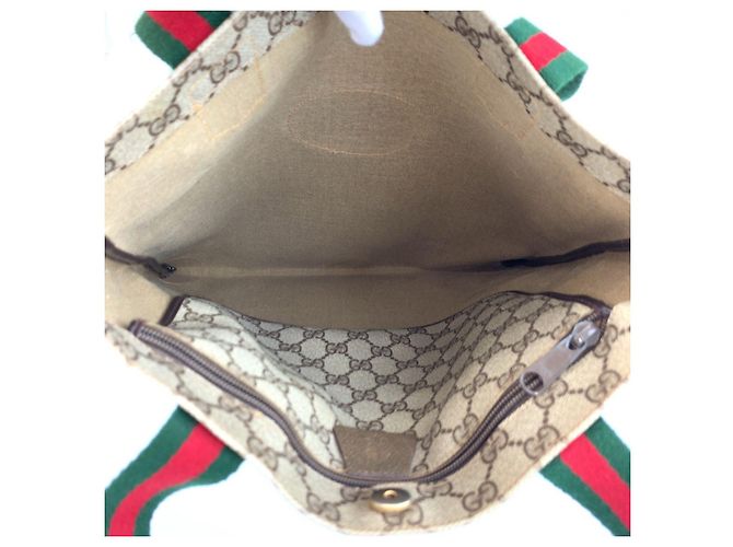 Borsa Tote Gucci GG Supreme Sherry Line Marrone Beige - vista 8