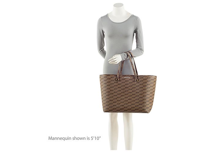 Balenciaga BB Monogram Canvas Signature Large Shopper Tote Brown - view 5