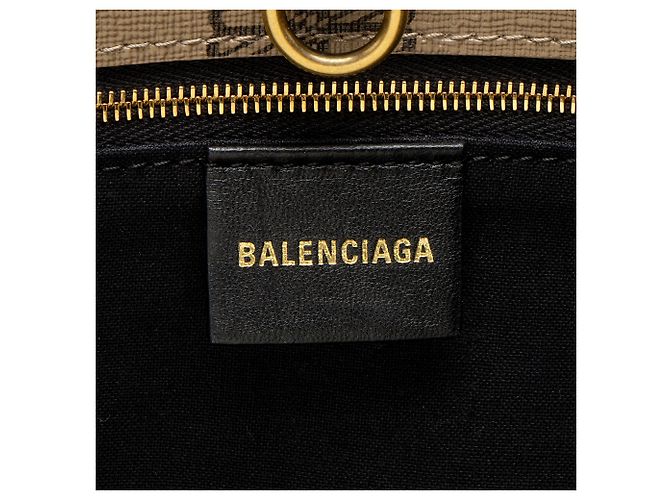Balenciaga BB Monogram Canvas Signature Large Shopper Tote Brown - view 8