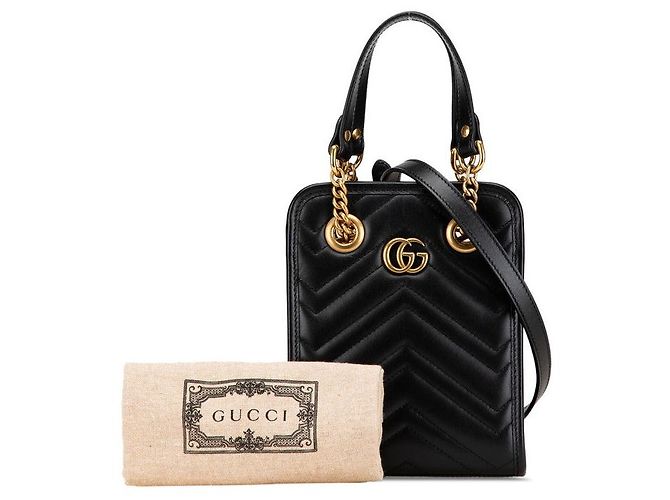 Gucci GG Marmont Mini gesteppte Handtasche Schwarz - Ansicht 7
