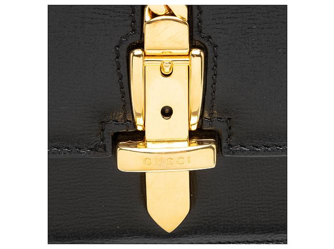 Borsa a tracolla piccola Gucci Leather Sylvie 1969 Nero - vista 10