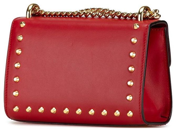Gucci Padlock Studs Chain Shoulder Bag Red - view 2