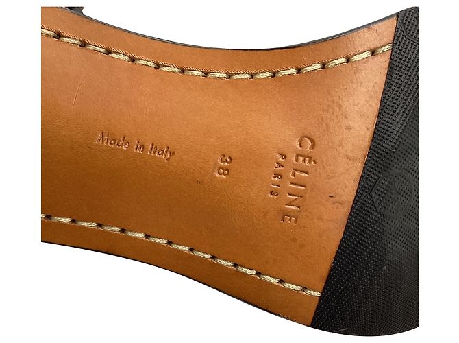 Céline Sandali con tacco Celine Bam Bam in pelle marrone - vista 11