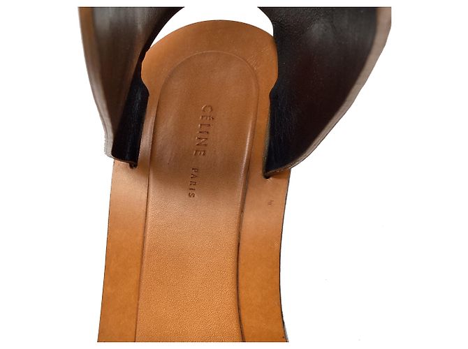 Céline Sandali con tacco Celine Bam Bam in pelle marrone - vista 8