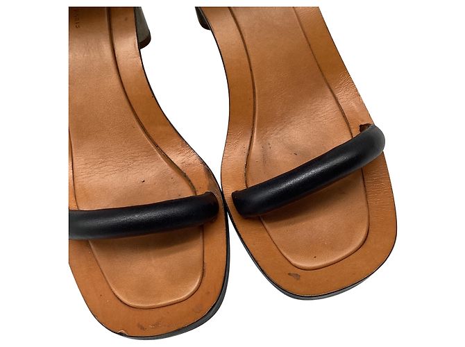 Céline Sandali con tacco Celine Bam Bam in pelle marrone - vista 9