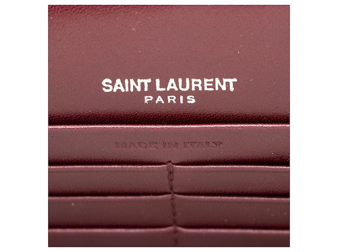 Autre Marque Portafoglio a catena Saint Laurent Kate in velluto con monogramma in cristalli e nappe Rosso - vista 8