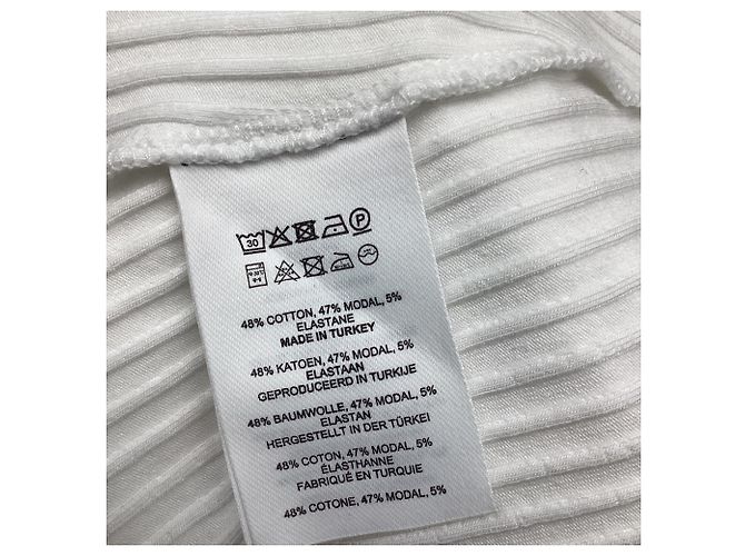 Regata canelada Dries Van Noten em algodão branco Cru - vista 5