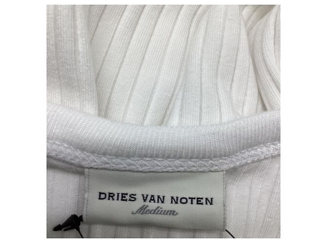 Regata canelada Dries Van Noten em algodão branco Cru - vista 6