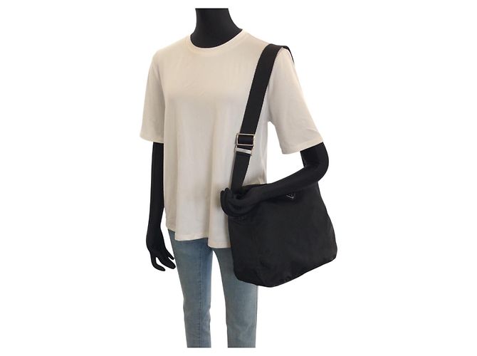 Prada Tessuto Shoulder Bag Black - view 7