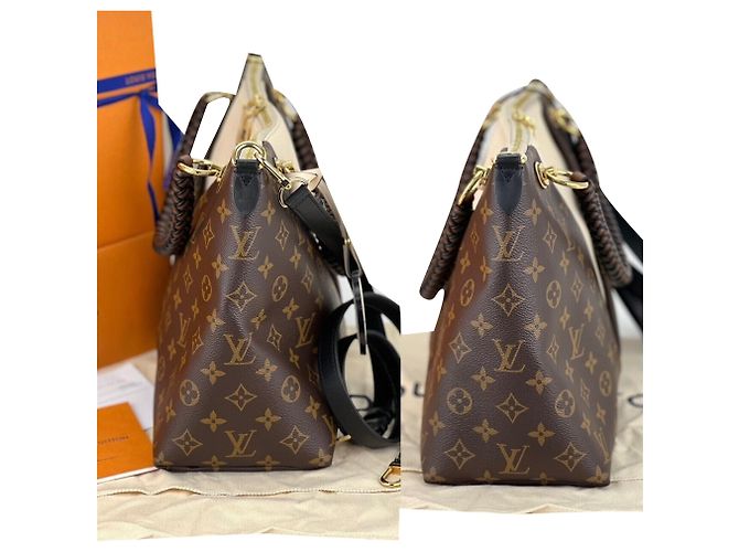 Louis Vuitton Braided V Tote MM Cream Leather Canvas Schultertasche Weiß - Ansicht 10