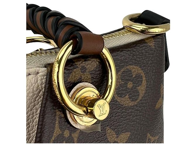 Louis Vuitton Braided V Tote MM Cream Leather Canvas Schultertasche Weiß - Ansicht 4