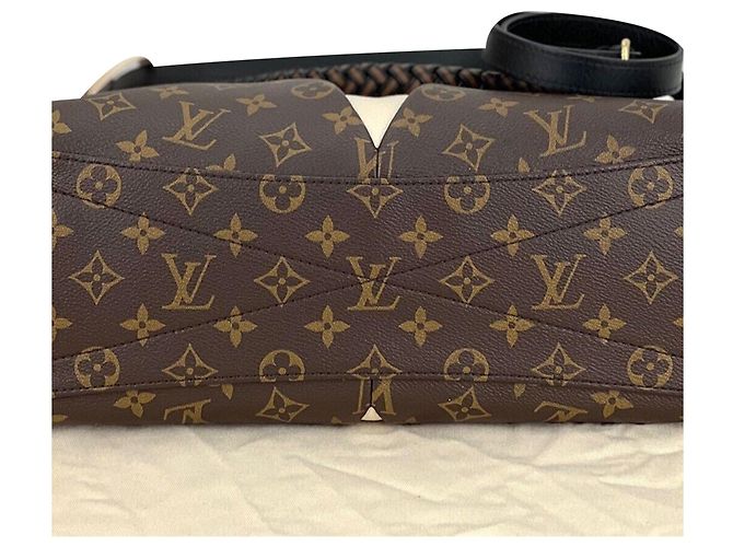 Louis Vuitton Braided V Tote MM Cream Leather Canvas Schultertasche Weiß - Ansicht 5