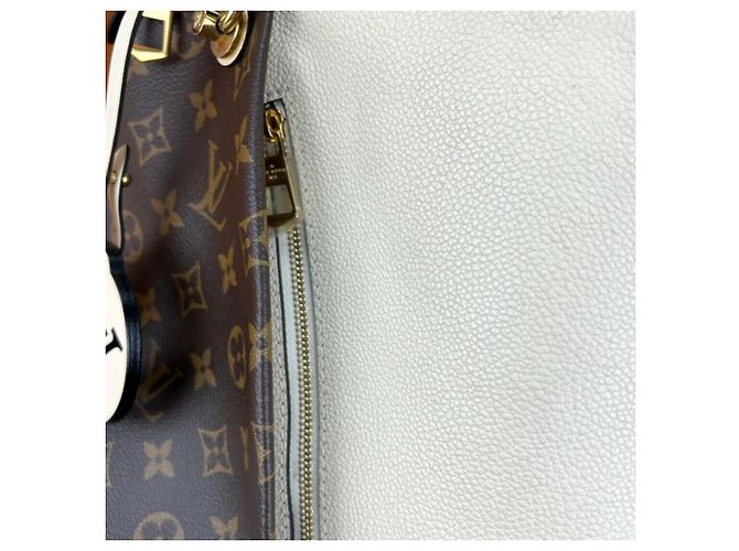 Louis Vuitton Braided V Tote MM Cream Leather Canvas Schultertasche Weiß - Ansicht 9