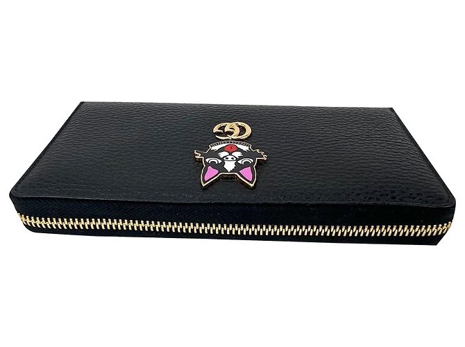 Portefeuille zippé Gucci GG Black Marmont Bosco Continental Marron - vue 10