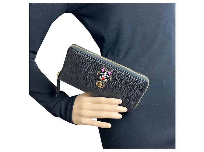 Portefeuille zippé Gucci GG Black Marmont Bosco Continental Marron - vue 2