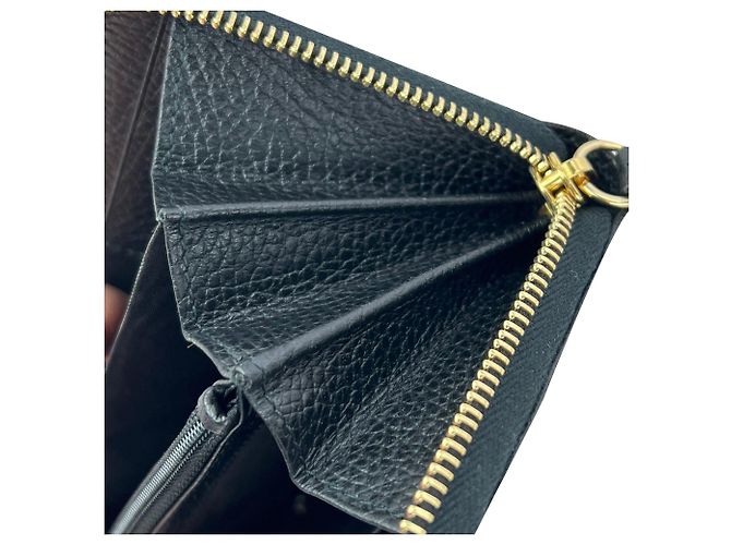 Portefeuille zippé Gucci GG Black Marmont Bosco Continental Marron - vue 3