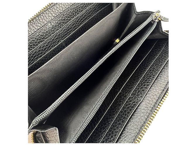Portefeuille zippé Gucci GG Black Marmont Bosco Continental Marron - vue 6