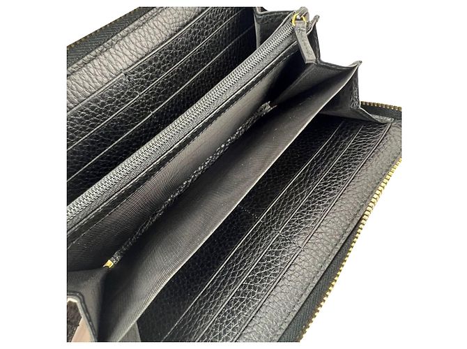 Portefeuille zippé Gucci GG Black Marmont Bosco Continental Marron - vue 9