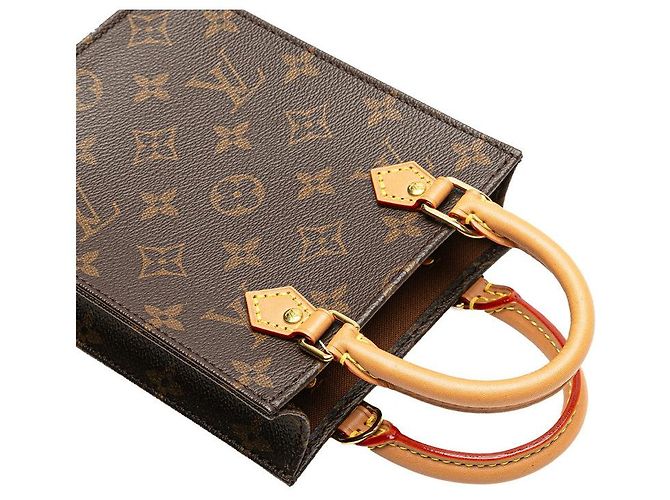 Louis Vuitton Petit Sac Plat Monogram Shoulder Bag Marrom - vista 5