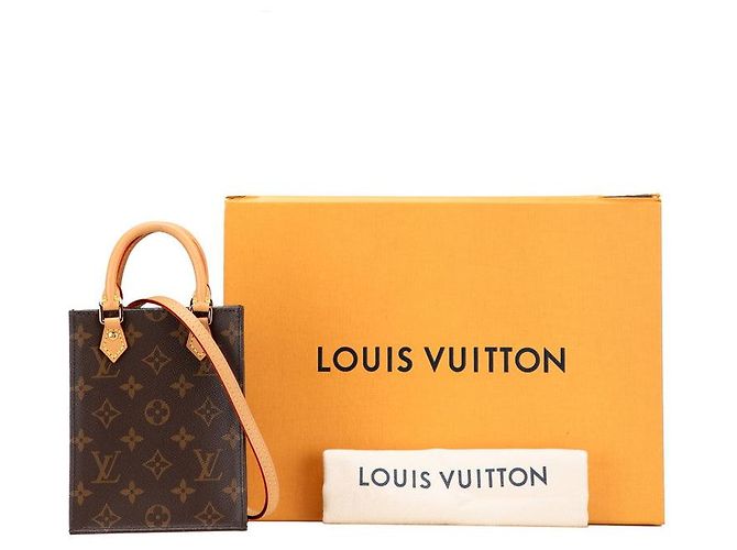 Louis Vuitton Petit Sac Plat Monogram Shoulder Bag Marrom - vista 9