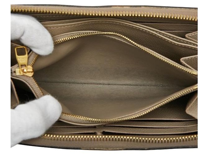 Cartera Zippy Louis Vuitton Monogram Empreinte Castaño Beige - vista 8