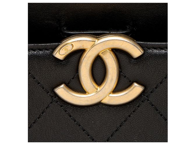 Gabrielle Bolso Shopping Grande Chanel Coco Luxe de Piel de Becerro Negro - vista 10