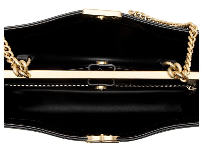 Gabrielle Bolso Shopping Grande Chanel Coco Luxe de Piel de Becerro Negro - vista 7