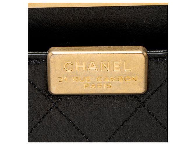 Gabrielle Bolso Shopping Grande Chanel Coco Luxe de Piel de Becerro Negro - vista 9