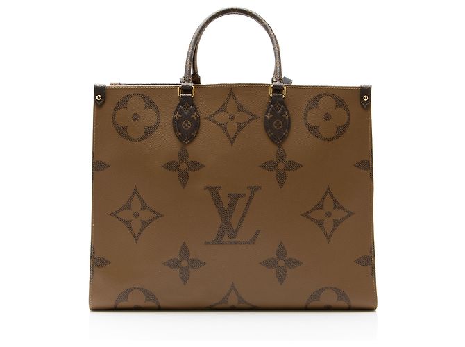 Louis Vuitton Onthego GM Tote aus Giant Monogram Canvas Braun - Ansicht 3