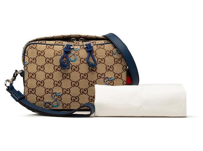 Borsa a tracolla Gucci GG Canvas Snake Multicolore - vista 7