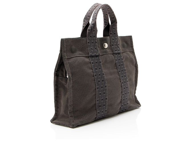 Hermès Borsa Hermes Vintage Canvas Herline PM Nero - vista 2