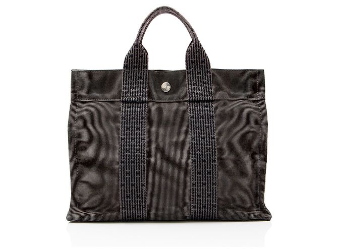 Hermès Borsa Hermes Vintage Canvas Herline PM Nero - vista 3