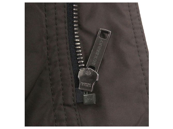 Giacca con cappuccio Burberry London in nylon e pelle Marrone - vista 5