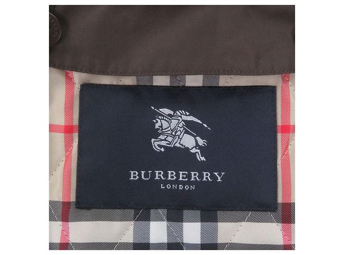 Giacca con cappuccio Burberry London in nylon e pelle Marrone - vista 6