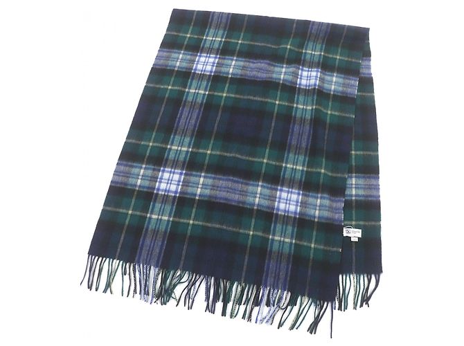Autre Marque Johnstons of Elgin Kaschmirschal mit Tartan-Karo Blau Grün - Ansicht 3