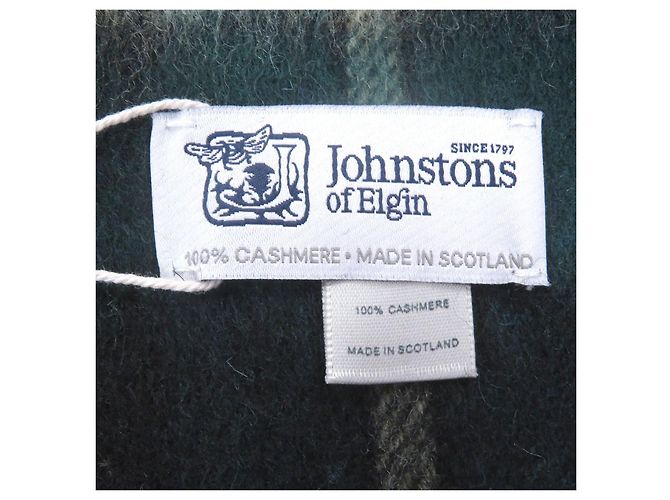 Autre Marque Johnstons of Elgin Kaschmirschal mit Tartan-Karo Blau Grün - Ansicht 6