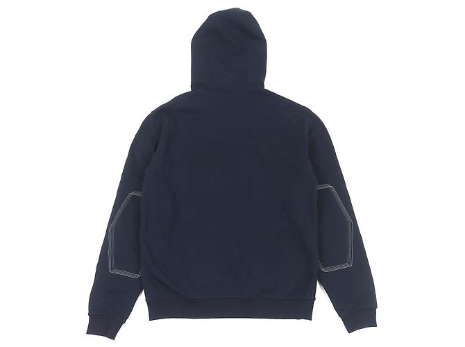Pullover de algodão com meio zíper Hermès Stitch Design Azul Azul marinho - vista 3
