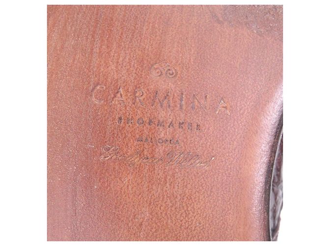 Autre Marque Scarpe eleganti CARMINA Crocodile Goodyear Double Monk Strap Marrone Bordò - vista 9