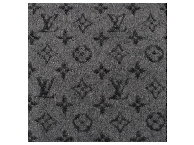 Cachecol de Lã e Caxemira Monogram Louis Vuitton Marrom Preto - vista 5