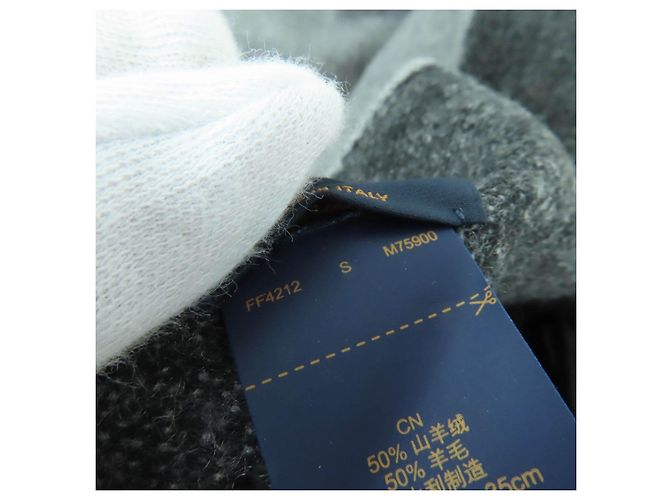 Cachecol de Lã e Caxemira Monogram Louis Vuitton Marrom Preto - vista 7