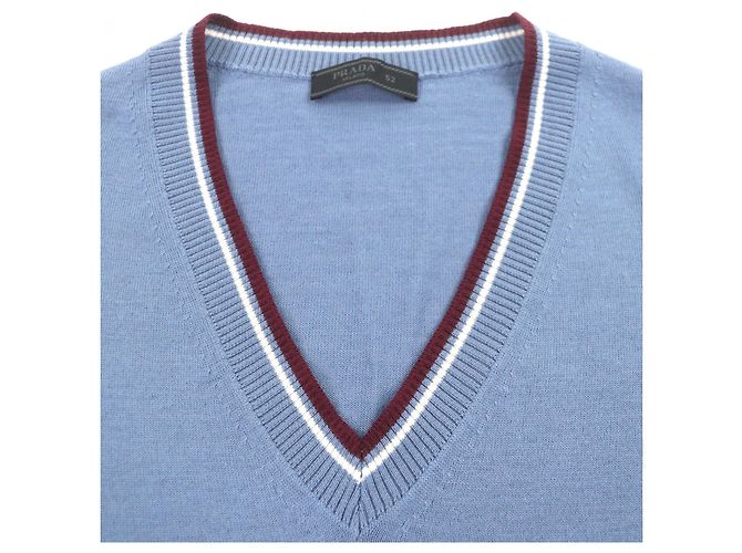 Jersey de punto de lana y seda Prada Azul - vista 2