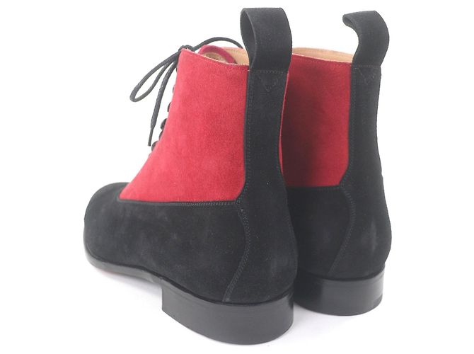 Autre Marque Stivaletti Edward Green Shannon in camoscio Nero Rosso - vista 5
