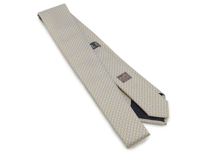 Hermès Silk Tie Blue Beige - view 2