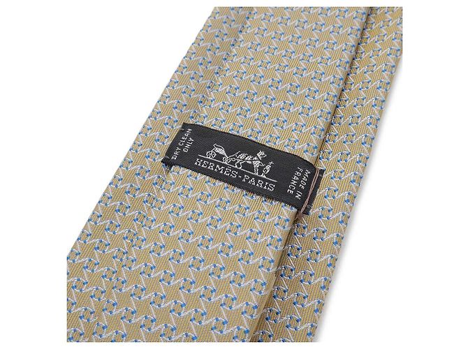 Hermès Silk Tie Blue Beige - view 3