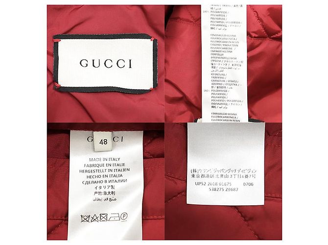 Casaco Gucci em nylon de alta densidade acolchoado Preto Vermelho - vista 10