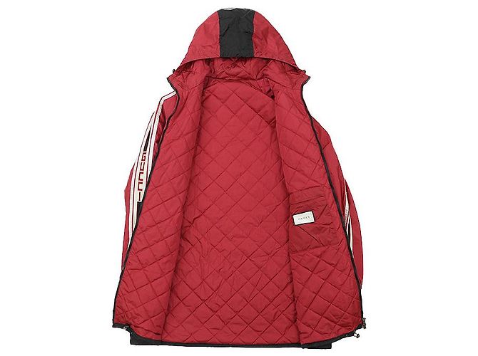 Casaco Gucci em nylon de alta densidade acolchoado Preto Vermelho - vista 7